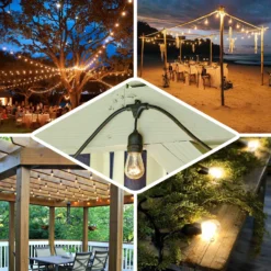 48ft Warm White Connectable Hanging Outdoor Or Indoor String Lights, Waterproof 120V With 18 Incandescent Glass Light Bulbs 20 48ft Warm White Connectable Hanging Outdoor Or Indoor String Lights, Waterproof 120V With 18 Incandescent Glass Light Bulbs -Home Decor Promotional Store LED BALL12 48FT CLR EBC2.progressive 75f88544 3a50 4090 bc2b 4d9f119bf70f