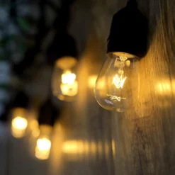 48ft Warm White Connectable Hanging Outdoor Or Indoor String Lights, Waterproof 120V With 18 Incandescent Glass Light Bulbs 30 48ft Warm White Connectable Hanging Outdoor Or Indoor String Lights, Waterproof 120V With 18 Incandescent Glass Light Bulbs -Home Decor Promotional Store LED BALL12 48FT CLR 01