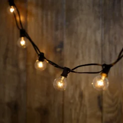25ft Warm White Connectable Hanging Outdoor Or Indoor String Lights, Waterproof 120V With 28 Incandescent Glass Light Bulbs -Home Decor Promotional Store LED BALL13 25FT CLR D04