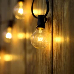 25ft Warm White Connectable Hanging Outdoor Or Indoor String Lights, Waterproof 120V With 28 Incandescent Glass Light Bulbs -Home Decor Promotional Store LED BALL13 25FT CLR 01