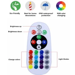 LED Color Cordless Changing Floating Pool Lights With Remote, Garden Light Up Ball - 16 RGB Colors With 4 Color Modes -Home Decor Promotional Store LED BALL15 16