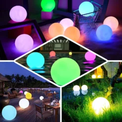 LED Color Cordless Changing Floating Pool Lights With Remote, Garden Light Up Ball - 16 RGB Colors With 4 Color Modes -Home Decor Promotional Store LED BALL15 16 EBC2.progressive 632b3185 086b 4e3c 9385 c1498356f1ea