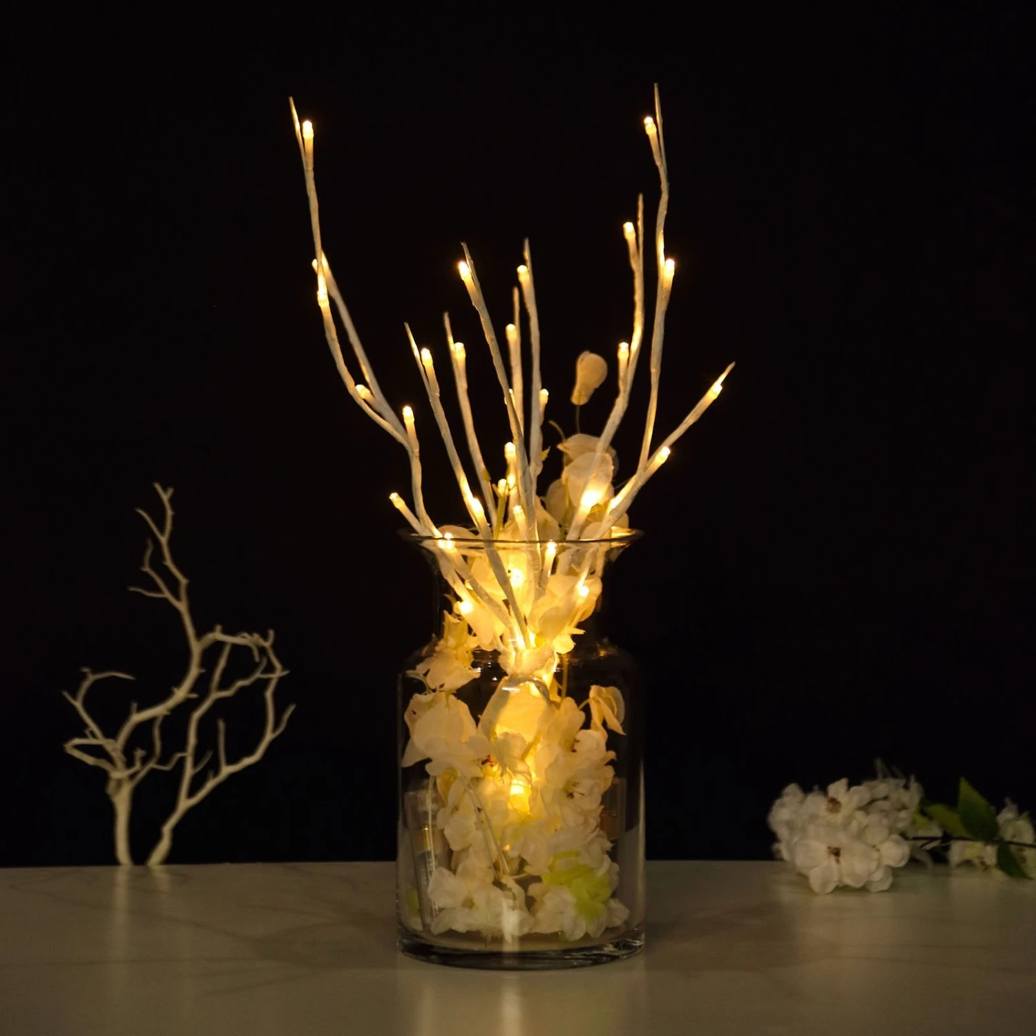 3 Pack | 31" Artificial Tree Twig Lights, Lighted Branches With 60 Bright Warm White LED Bulbs 8 3 Pack | 31" Artificial Tree Twig Lights, Lighted Branches With 60 Bright Warm White LED Bulbs - Image 8