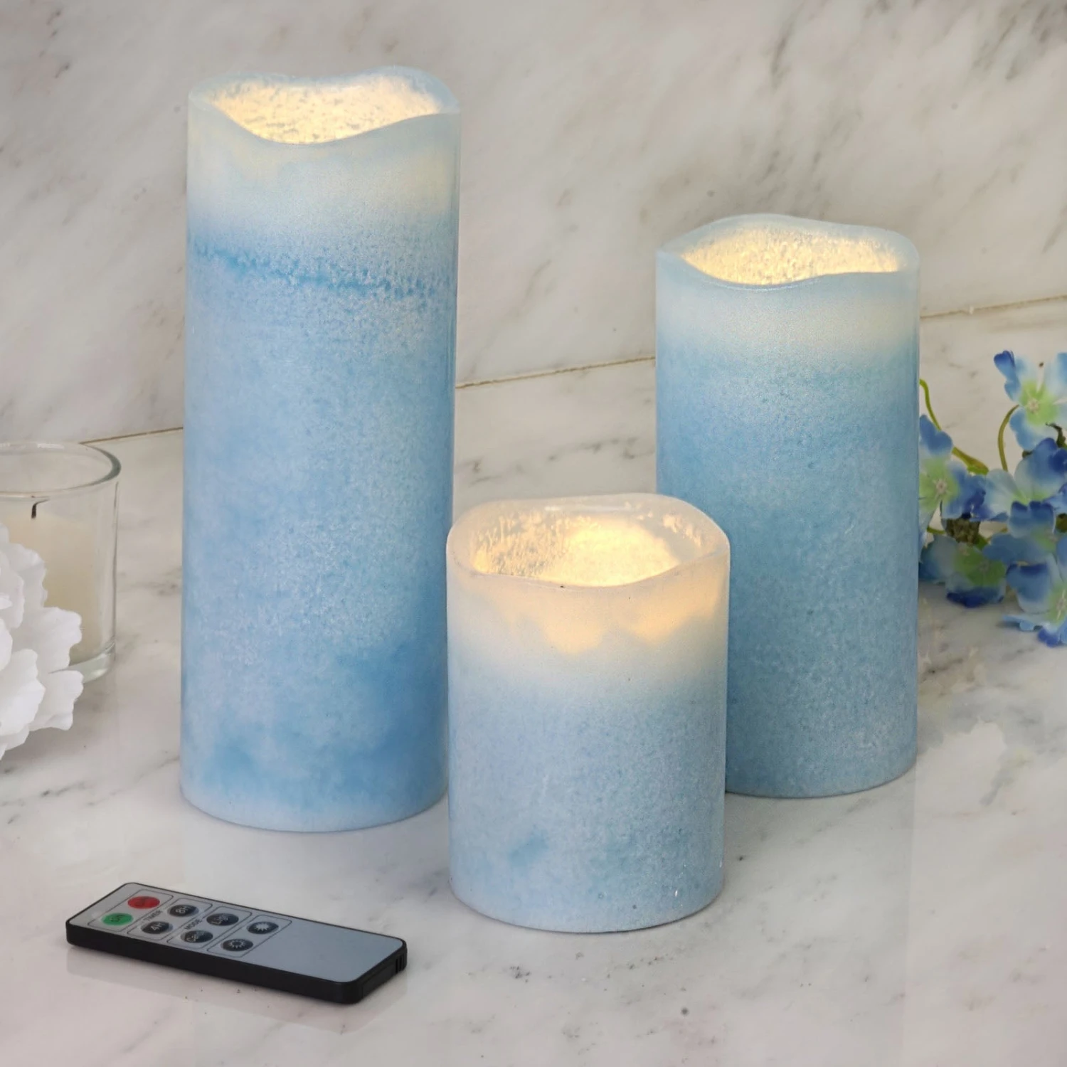 Flameless LED Pillar Candles, Remote Operated Battery Powered 4", 6", 8" 8 Flameless LED Pillar Candles, Remote Operated Battery Powered 4", 6", 8" - Image 8