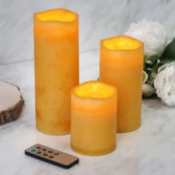 Flameless LED Pillar Candles, Remote Operated Battery Powered 4", 6", 8" 31 Flameless LED Pillar Candles, Remote Operated Battery Powered 4", 6", 8" -Home Decor Promotional Store LED CAND PL01 GOLD 01.progressive 60992904 56e7 4d9b 8942 a3f7a652fc0f