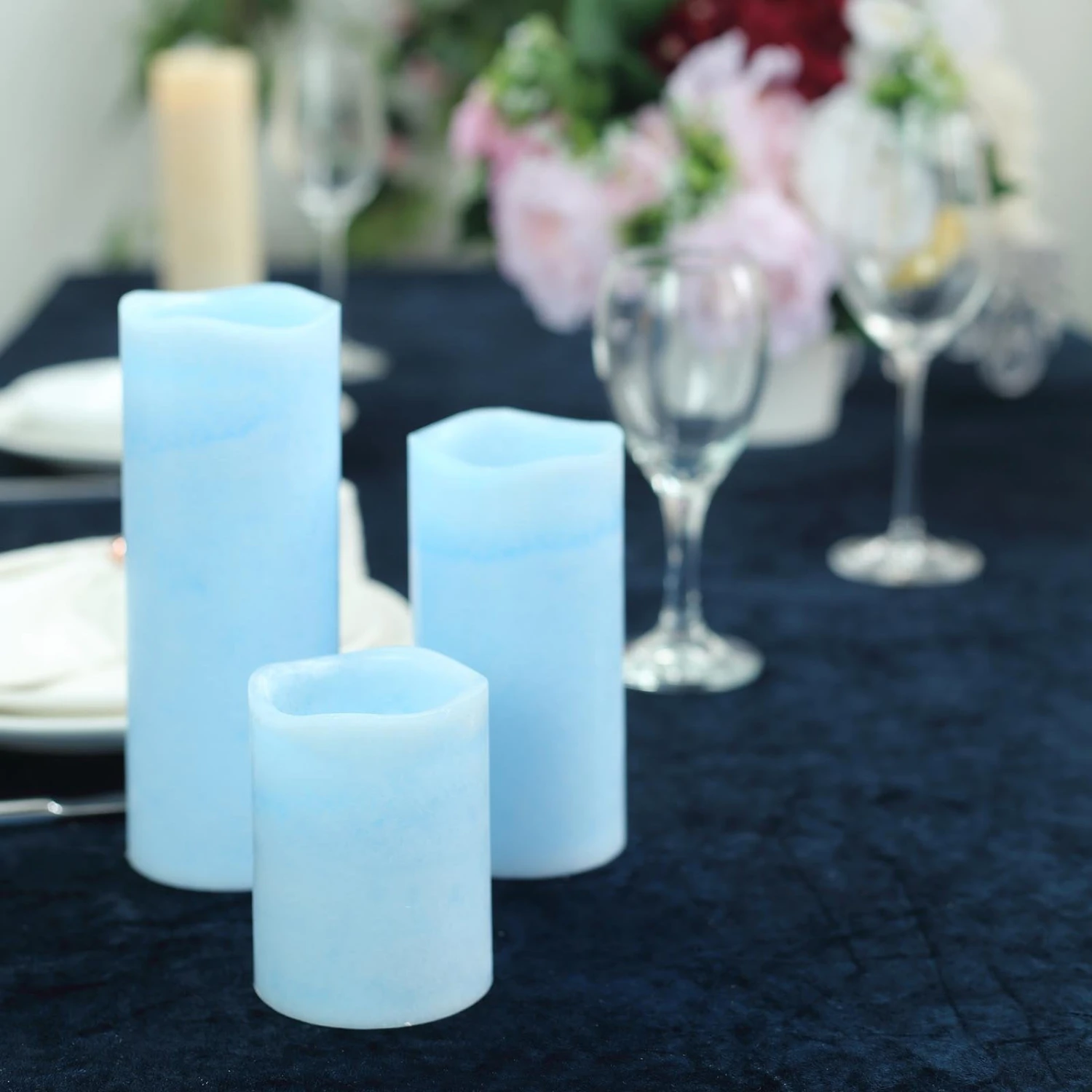 Flameless LED Pillar Candles, Remote Operated Battery Powered 4", 6", 8" 1 Flameless LED Pillar Candles, Remote Operated Battery Powered 4", 6", 8"