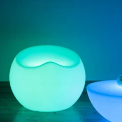 Color Changing LED Light Up Saucer Chair Furniture Stool, Rechargeable Cordless Waterproof With Accessory Bag -Home Decor Promotional Store LED FURN CHAIR 01 D04