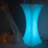 18"x43" Color Changing Cordless LED Light Up Cocktail Table, Rechargeable Waterproof Illuminated Furniture