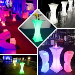 18"x43" Color Changing Cordless LED Light Up Cocktail Table, Rechargeable Waterproof Illuminated Furniture -Home Decor Promotional Store LED FURN COCK 01 EBC2