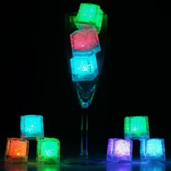 12 Pack | Light Up LED Submersible Ice Cubes, Waterproof With Adjustable Light Modes -Home Decor Promotional Store LED ICE ASST 01