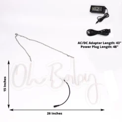 26" Oh Baby Neon Light Sign, LED Reusable Wall Décor Lights With 5ft Hanging Chain -Home Decor Promotional Store LED NEOSIGN01 BABY CLR 99.progressive.progressive e1f7ec60 e382 4164 b89b 969452da4351