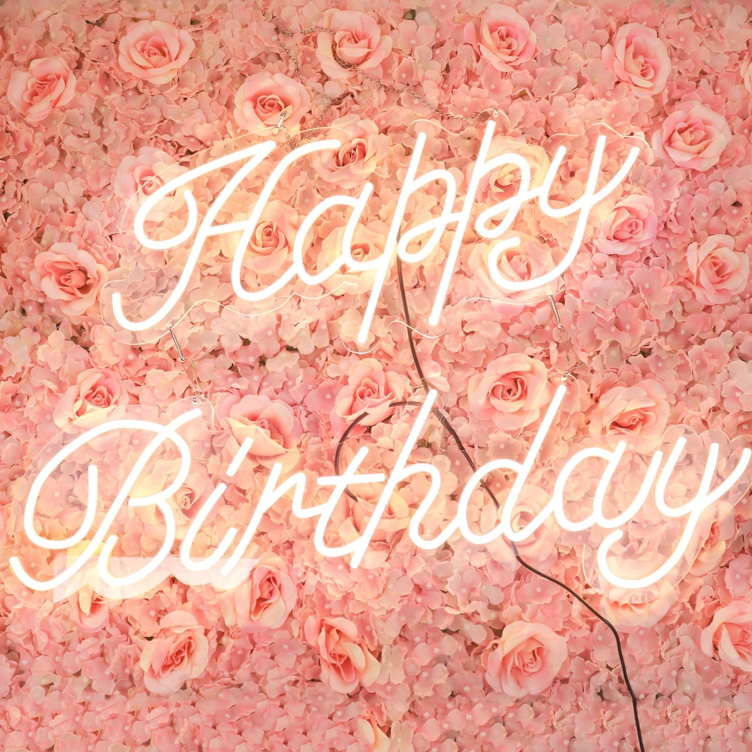 32" Happy Birthday Neon Light Sign, LED Reusable Wall Décor Lights With 5ft Hanging Chain 8 32" Happy Birthday Neon Light Sign, LED Reusable Wall Décor Lights With 5ft Hanging Chain - Image 8