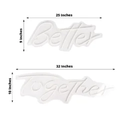 Better Together LED Neon Light Sign For Party Or Home Wall Decor, Warm White Reusable Hanging Light With 5ft Chain -Home Decor Promotional Store LED NEOSIGN01 BETR CLR 98