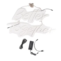 Better Together LED Neon Light Sign For Party Or Home Wall Decor, Warm White Reusable Hanging Light With 5ft Chain -Home Decor Promotional Store LED NEOSIGN01 BETR CLR 99
