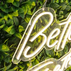Better Together LED Neon Light Sign For Party Or Home Wall Decor, Warm White Reusable Hanging Light With 5ft Chain -Home Decor Promotional Store LED NEOSIGN01 BETR CLR D01