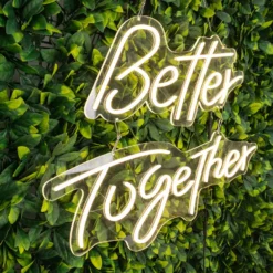 Better Together LED Neon Light Sign For Party Or Home Wall Decor, Warm White Reusable Hanging Light With 5ft Chain -Home Decor Promotional Store LED NEOSIGN01 BETR CLR D02