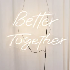 Better Together LED Neon Light Sign For Party Or Home Wall Decor, Warm White Reusable Hanging Light With 5ft Chain -Home Decor Promotional Store LED NEOSIGN01 BETR CLR D05