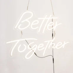 Better Together LED Neon Light Sign For Party Or Home Wall Decor, Warm White Reusable Hanging Light With 5ft Chain -Home Decor Promotional Store LED NEOSIGN01 BETR CLR D08