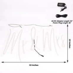 33" Mr & Mrs Neon Light Sign, LED Reusable Wall Décor Lights With 5ft Hanging Chain -Home Decor Promotional Store LED NEOSIGN01 MRS CLR 98.progressive 634f75c7 1c02 4f78 8989 e26815b1d285