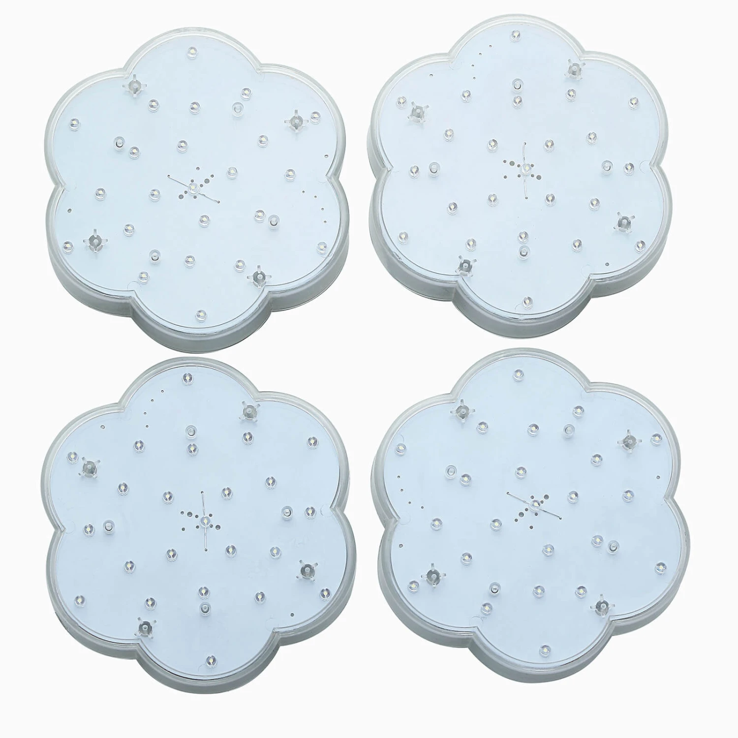 4 Pack | 6" Flower Shaped White 23 LED Disc Lights With Remote, DIY Centerpiece Accent Light 9 4 Pack | 6" Flower Shaped White 23 LED Disc Lights With Remote, DIY Centerpiece Accent Light - Image 9