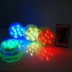 4 Pack | 3" Flower Shaped LED Disc Lights With Remote, DIY Centerpiece Accent Light -Home Decor Promotional Store LED RMT1 ASST 01