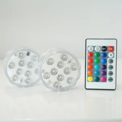 4 Pack | 3" Flower Shaped LED Disc Lights With Remote, DIY Centerpiece Accent Light -Home Decor Promotional Store LED RMT1 ASST D01