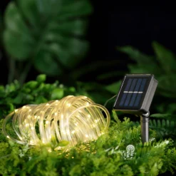 33ft 100 LED Solar Powered Waterproof Outdoor Rope Light With 8 Modes