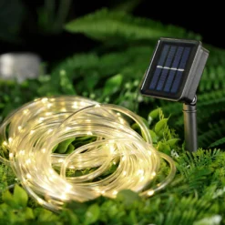 33ft 100 LED Solar Powered Waterproof Outdoor Rope Light With 8 Modes -Home Decor Promotional Store LED ROPE01 SL CLR 01