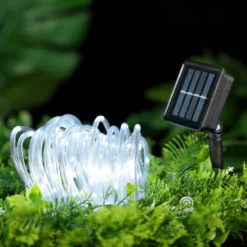 33ft 100 LED Solar Powered Waterproof Outdoor Rope Light With 8 Modes -Home Decor Promotional Store LED ROPE01 SL WHT D01