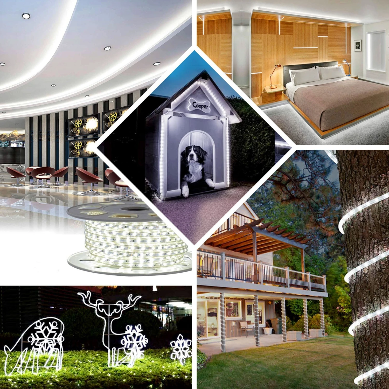 33ft Waterproof Outdoor LED Rope Light, 120V With 250 Bright LEDs 2 33ft Waterproof Outdoor LED Rope Light, 120V With 250 Bright LEDs - Image 2