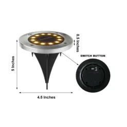 4 Pack | 12 LED Warm White Waterproof Solar Disk Pathway Garden Lights -Home Decor Promotional Store LED SLR02 CLR 98.progressive f7d6cdc7 8f72 4d30 82a2 07767460bc8b