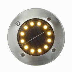 4 Pack | 12 LED Warm White Waterproof Solar Disk Pathway Garden Lights -Home Decor Promotional Store LED SLR02 CLR D05.progressive ebad992a 92af 4fb9 9546 bbd9ce93b948