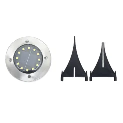 4 Pack | 12 LED Warm White Waterproof Solar Disk Pathway Garden Lights -Home Decor Promotional Store LED SLR02 CLR D12.progressive ab64fff8 70f3 41f8 ac37 0e87c15052c5