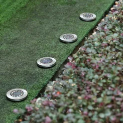 4 Pack | 12 LED Warm White Waterproof Solar Disk Pathway Garden Lights -Home Decor Promotional Store LED SLR02 CLR D14.progressive 03855c6d b81c 4f0d b144 023f6f0ccfe3