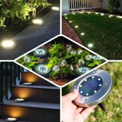 4 Pack | 12 LED Warm White Waterproof Solar Disk Pathway Garden Lights -Home Decor Promotional Store LED SLR02 CLR EBC2.progressive 0ded8214 7965 4867 84cc 9b81791310a2