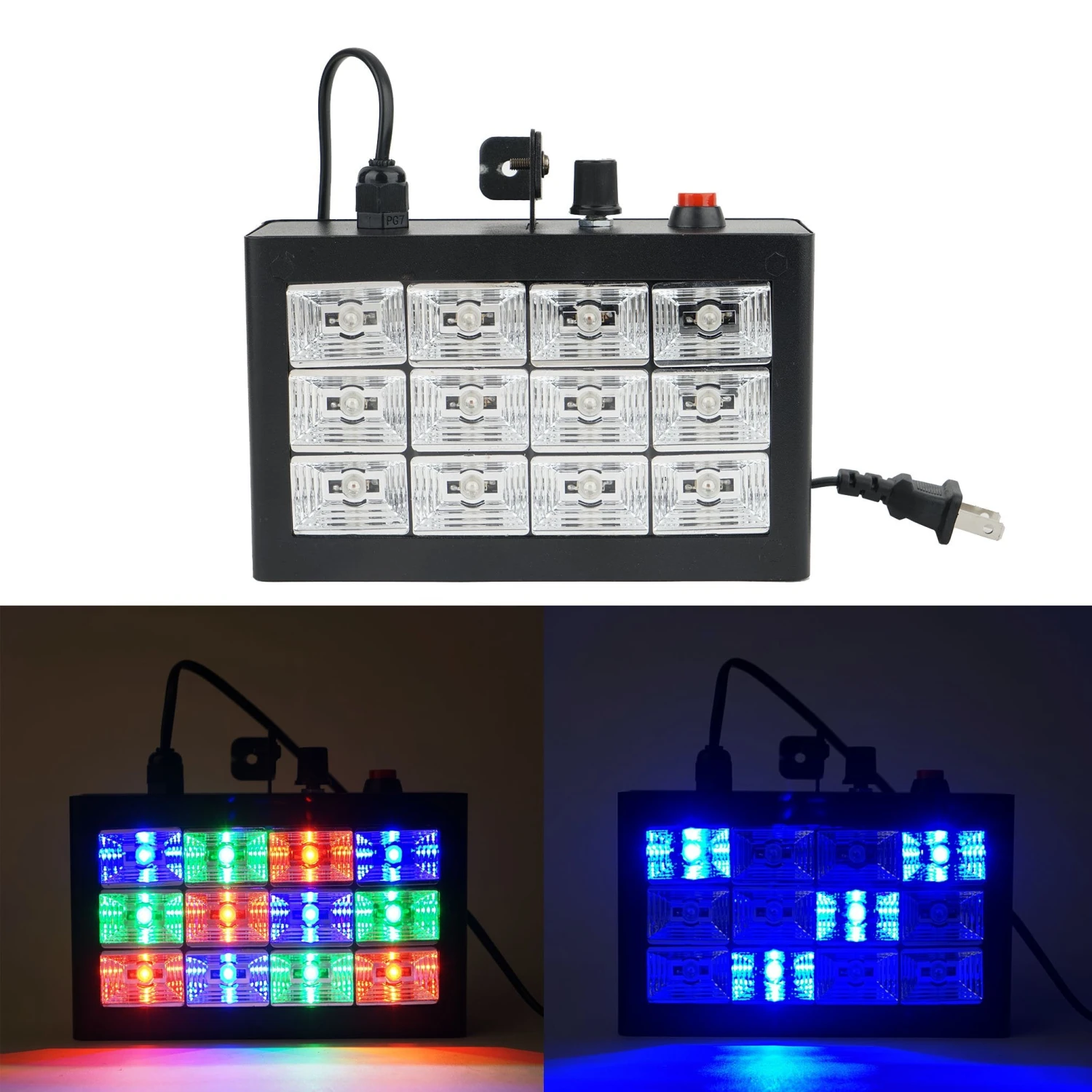 15 Watt - 12 LED Sound Activated DJ Stage Strobe Flash Light With Speed Control 1 15 Watt - 12 LED Sound Activated DJ Stage Strobe Flash Light With Speed Control