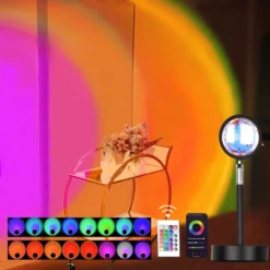 9" LED Color Changing Sunset Projector Lamp, Sunset Spotlight & Remote