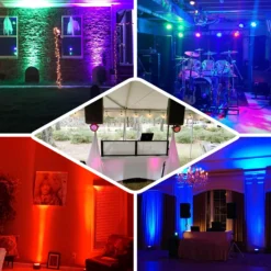 220V Auto Play Party Spotlight W/Remote, 36 LED DJ Stage Uplight, RGB Multi-Color Sound Activated Strobe Par Light -Home Decor Promotional Store LED SPT21 MULTI EBC2