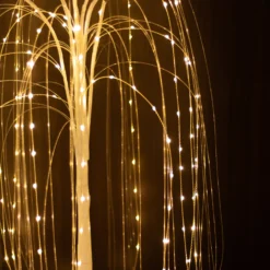 4ft Warm White 180 LED Fairy Lighted Artificial Weeping Willow Tree With Plug-in Adapter, White Tabletop Tree Centerpiece 21 4ft Warm White 180 LED Fairy Lighted Artificial Weeping Willow Tree With Plug-in Adapter, White Tabletop Tree Centerpiece -Home Decor Promotional Store LED TREE03 4 WHT D01