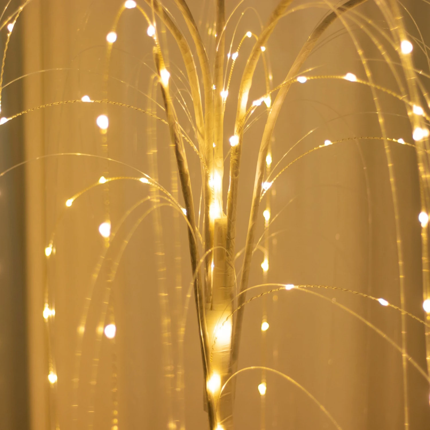 4ft Warm White 180 LED Fairy Lighted Artificial Weeping Willow Tree With Plug-in Adapter, White Tabletop Tree Centerpiece 8 4ft Warm White 180 LED Fairy Lighted Artificial Weeping Willow Tree With Plug-in Adapter, White Tabletop Tree Centerpiece - Image 8