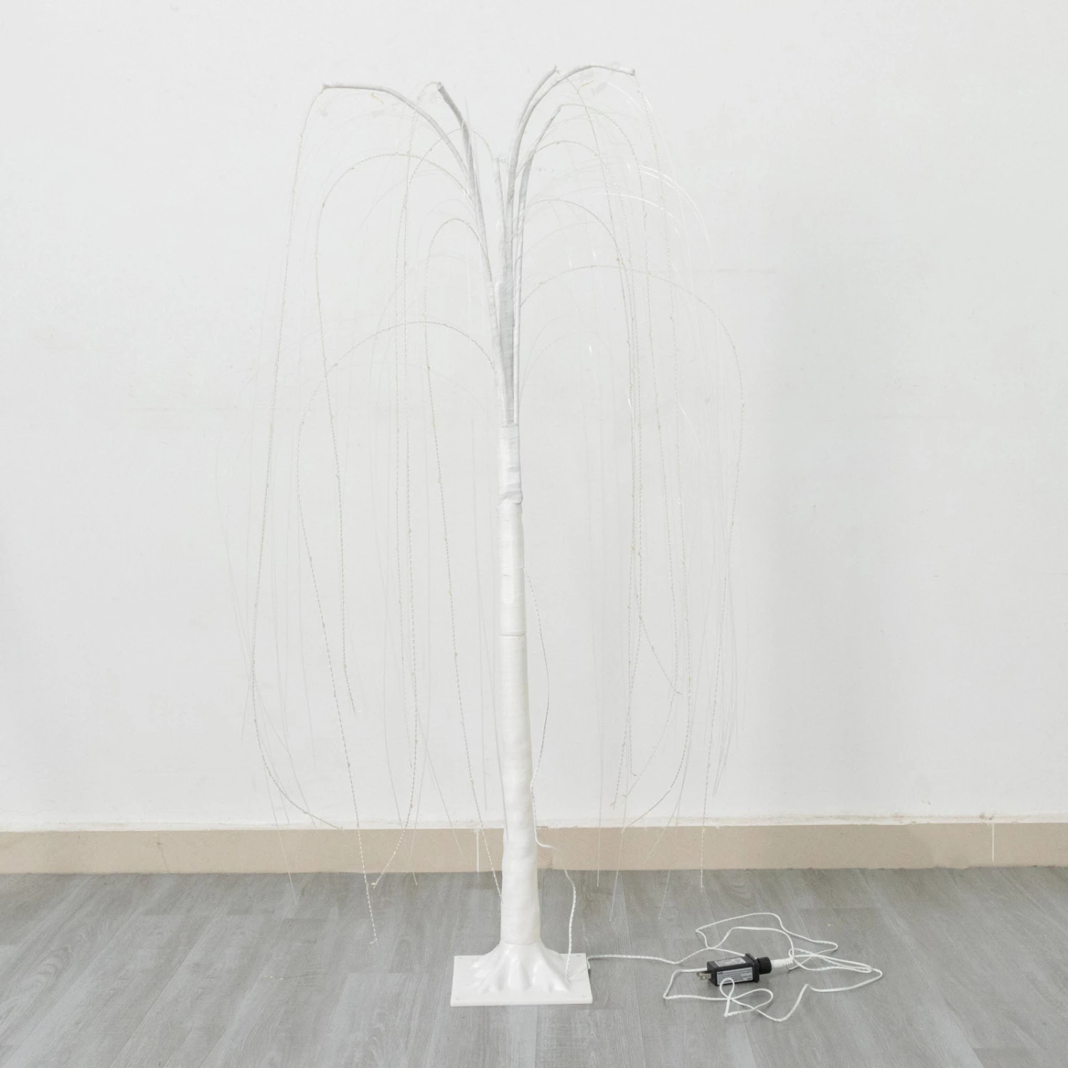 4ft Warm White 180 LED Fairy Lighted Artificial Weeping Willow Tree With Plug-in Adapter, White Tabletop Tree Centerpiece 14 4ft Warm White 180 LED Fairy Lighted Artificial Weeping Willow Tree With Plug-in Adapter, White Tabletop Tree Centerpiece - Image 14