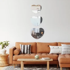 Heart Glass Mirror Table Centerpiece, Hanging Wall Decor