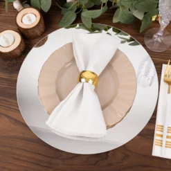 10 Pack Mirror Plastic Charger Plates For Table Setting, 13" Lightweight Round Decorative Dining Plate Chargers -Home Decor Promotional Store MIRR PS RND 13 SILV D05