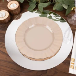 10 Pack Mirror Plastic Charger Plates For Table Setting, 13" Lightweight Round Decorative Dining Plate Chargers -Home Decor Promotional Store MIRR PS RND 13 SILV D08