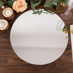 10 Pack Mirror Plastic Charger Plates For Table Setting, 13" Lightweight Round Decorative Dining Plate Chargers -Home Decor Promotional Store MIRR PS RND 13 SILV D10