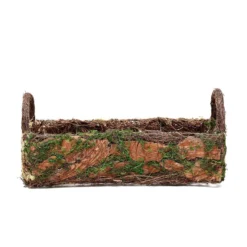 Set Of 2 | Rustic Log Shaped Preserved Moss Planter Boxes, Flower Baskets With Handle - 13", 15" 14 Set Of 2 | Rustic Log Shaped Preserved Moss Planter Boxes, Flower Baskets With Handle - 13", 15" -Home Decor Promotional Store MOSS PLNT 005 GRN D06.progressive 5a0b3c4f 7d6a 430f 95bd 70c1ea21490b
