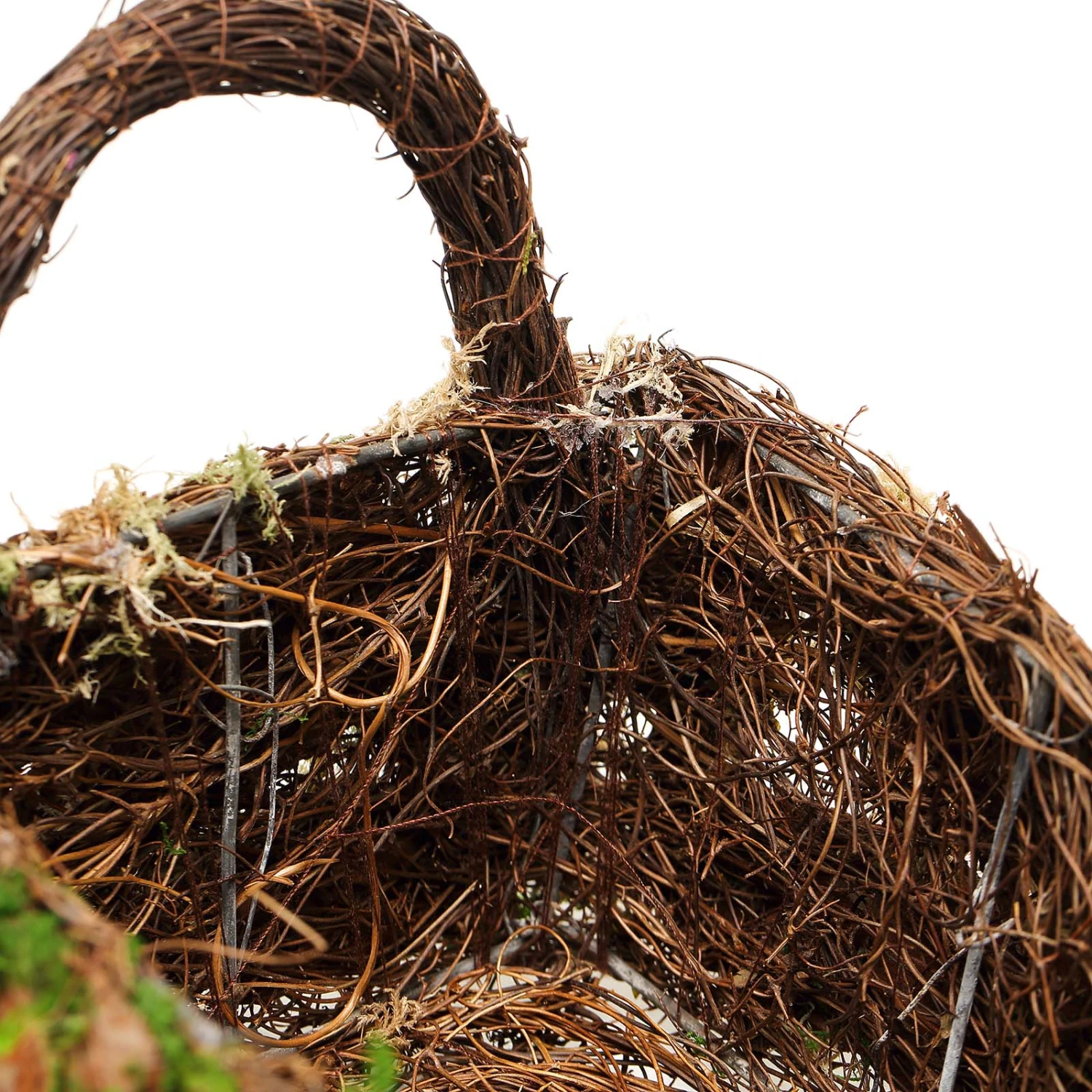 Set Of 2 | Rustic Log Shaped Preserved Moss Planter Boxes, Flower Baskets With Handle - 13", 15" 8 Set Of 2 | Rustic Log Shaped Preserved Moss Planter Boxes, Flower Baskets With Handle - 13", 15" - Image 8