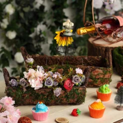 Set Of 2 | Rustic Log Shaped Preserved Moss Planter Boxes, Flower Baskets With Handle - 13", 15" 11 Set Of 2 | Rustic Log Shaped Preserved Moss Planter Boxes, Flower Baskets With Handle - 13", 15" -Home Decor Promotional Store MOSS PLNT 005 GRN 02.progressive 70db4151 50a7 4519 b705 8879dc6c93a2