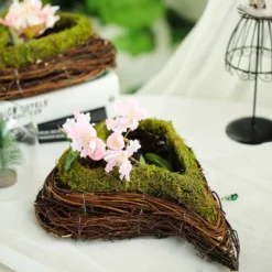 Set Of 2 | Green Heart Shaped Preserved Moss Twigs Planter Boxes, Flower Baskets - 14", 11" -Home Decor Promotional Store MOSS PLNT 014 GRN D05.progressive 5068aa06 8718 474f 9789 bd34dcb07f8c