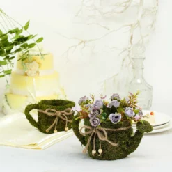 Set Of 2 | Green Watering Can Preserved Moss With Twine Planter Boxes, Flower Baskets - 11", 10" -Home Decor Promotional Store MOSS PLNT 016 GRN D02.progressive 44dea33d 21b8 4d20 8670 f9b03812b26e